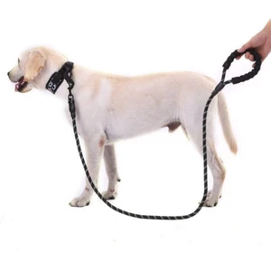 Hilall Shop Köpekler Için Gezdirme Tasması Reflektörlü 130 cm Halat Orta ve Büyük Boy Köpekler Için Siyah