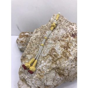 Top Ucu Gümüş İkili Püskül Uzun Model