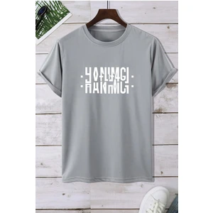 Hanımcı Yazılı Katlamalı Tasarım T-Shirt