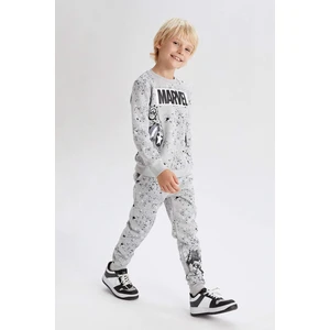 Erkek Çocuk Regular Fit Kalın Sweatshirt Kumaşı Marvel Lisanslı Bisiklet Yaka Desenli SWEATSHIRT X9567A622AU