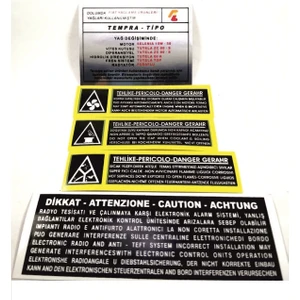 Çınar Online Store Tofaş Tempra Tipo Motor Iç Etiketi