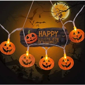 Halloween Balkabağı Gülen Surat 10'lu LED Işık Zinciri Pilli Dolama Lamba