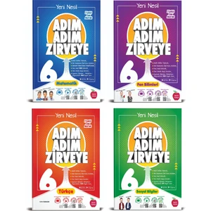 Newton Yayınları 6. Sınıf Matematik+Fen+Türkçe+Sosyal Adım Adım Zirveye Soru Bankası 4 Kitap (Ciltli)