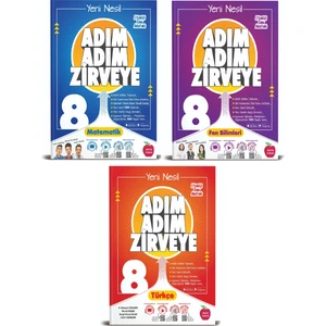 Newton Yayınları 8. Sınıf Matematik+Fen+Türkçe Adım Adım Zirveye Soru Bankası 3 Kitap (Ciltli)