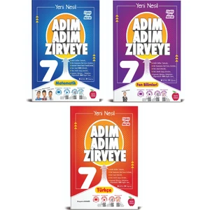 Newton Yayınları 7. Sınıf Matematik+Fen+Türkçe Adım Adım Zirveye Soru Bankası 3 Kitap (Ciltli)