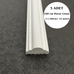 Deco Master Uygun Fiyatlı, Darbeye Dayanıklı ve Boyanabilir Polistren Duvar Çıtası 2,5×240 cm - 5 Adet