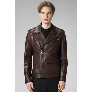E7501 Jumbo Hakiki Deri Motorcu Erkek Mont