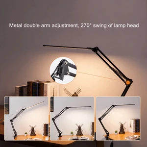Kelepçeli LED Masa Lambası, Göz Bakımı Kısılabilir Okuma Işığı, 3 Renk Modlu Salıncak Kol Lambası, USB Masa Lambası 32,8cm(Yurt Dışından)