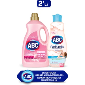 Abc Sıvı Çamaşır Deterjanı Narinler  2.7 + Abc Konsantre Yumuşatıcı Sensitive 1,44 lt