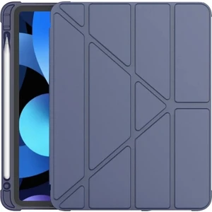 M.TK Moveteck Samsung Galaxy Tab A8 10.5 SM-X200 2021 X205 X207 Tablet Kılıfı Kalem Bölmeli Yuvalı Yumuşak Silikon Trifolding Üçgen Standlı Lüx Case Smart Covert