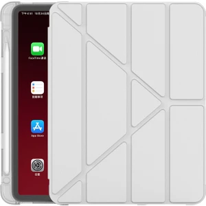 MTK Moveteck Samsung Galaxy Tab A8 10.5 SM-X200 2021 X205 X207 Tablet Kılıfı Kalem Bölmeli Yuvalı Yumuşak Silikon Trifolding Üçgen Standlı Lüx Case Smart Covert
