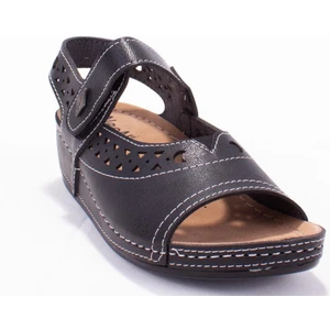 DZA37-1818 Siyah Günlük Ortopedik  Kadın Sandalet