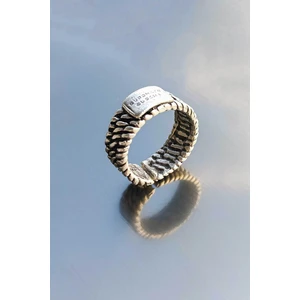 Trend Collection Zebra Desen Ayarlanabilir Gümüş Kaplama Erkek Yüzük