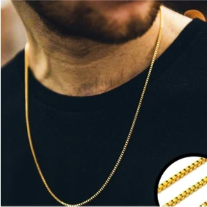 Trend Collection Unisex Gold Küp Erkek Zincir Kolye