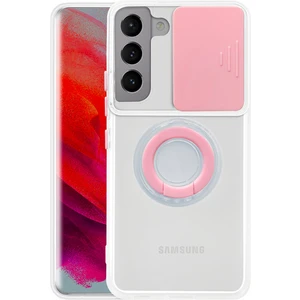 Sm Galaxy S22 Plus Kılıf Sürgülü Kamera Lens Korumalı Yüzük Standlı Silikon Kılıf