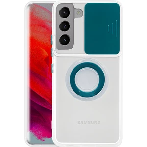 Sm Galaxy S22 Plus Kılıf Sürgülü Kamera Lens Korumalı Yüzük Standlı Silikon Kılıf