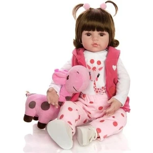 48 cm Bebek Reborn Gerçek Menina Yumuşak Yeniden Doğmuş Bebek Bebekler Doğum Günü Hediyeleri Moda Doldurulmuş Bebek Oyuncakları ile Zürafa Playmate | Bebekler (Yurt Dışından)