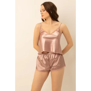 Saten Şortlu Takım