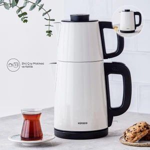 Karaca Tea Break Krem Inox Çelik Su Isıtıcı & Çay Makinesi
