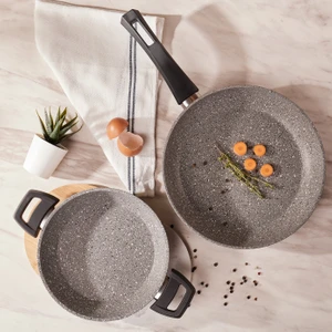 Gris Bio Granit Tava ve Sahan Seti