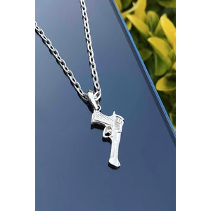 Trend Collection Gümüş Kaplama Desert Eagle Tabanca Kolye