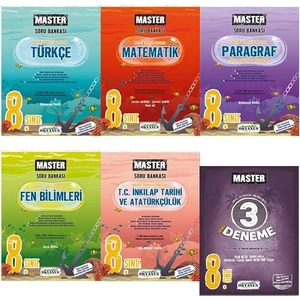 Okyanus Yayınları 8. Sınıf Master Full Soru Bankası Set+8. Sınıf Master 3 Deneme