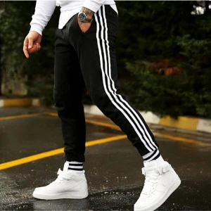 Erkek Gri Üç Şeritli Eşofman