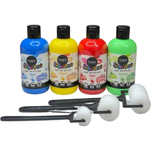Mammacomicadough 4'lüyıkanabilir Parmak Boyası 4*250ML - 3'lü Roller Fırça Hediye