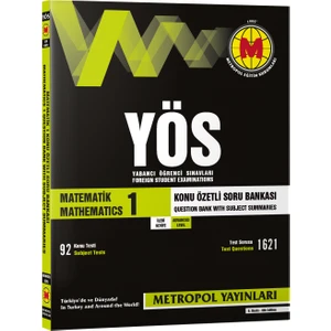 Metropol Yayınları 2023 Yeni Dönem-Yös Matematik Konu Özetli Soru Bankası-1 (Ileri Seviye)