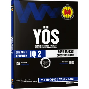 Metropol Yayınları 2023 Yeni Dönem-Yös Genel Yetenek (Iq) Soru Bankası-2
