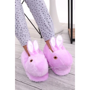 Hayvanlı H12 Tavşanlı Kışlık Panduf Ev Içi Sessiz Taban Panduf