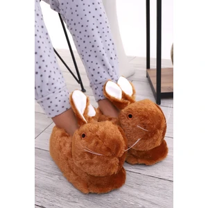 Hayvanlı H12 Tavşanlı Kışlık Panduf Ev Içi Sessiz Taban Panduf