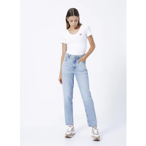 Yüksek Bel Dar Paça Mom Fit Açık Mavi Kadın Denim Pantolon W2YA21D4NH6AULI