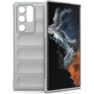 Samsung Galaxy S22 Ultra Miami Serisi Darbeye Dayanıklı Silikon Kılıf - Açık Gri