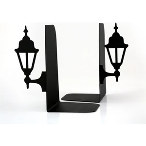 Sokak Lambası Figürlü Dekoratif Metal Kitap Tutacağı  Kitap Desteği
