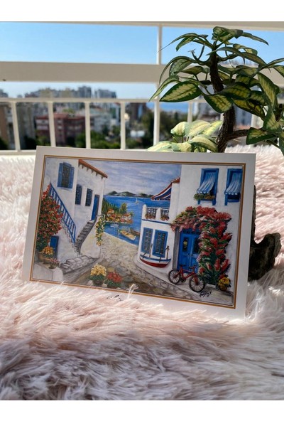 Birrdirbirr Beyaz Ev Kartpostal Kalın Kağıt Tebrik Kartı 10 x 15 cm