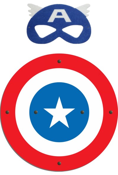 Ahtek Ahşap Oyuncak Seti 2’li Kaptan Amerika Kalkanı ve Maskesi