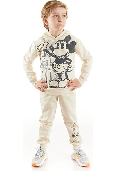 Mickey Mouse Mickey Lisanslı Erkek Çocuk Kapüşonlu Eşofman Takım 20078