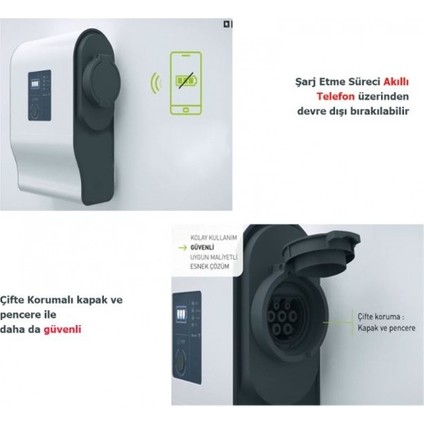 Green'up Bluetooth Plastik Ev Tip Elektrikli Araç Şarj Istasyonu 3p 22KW M3 058002 indirimleri