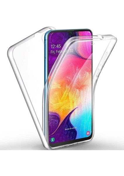 Samsung Galaxy A50 Kılıf Ön Arka 360 Koruma Şeffaf Silikon