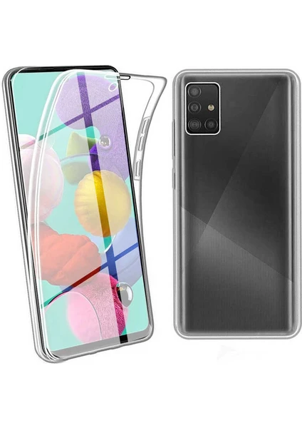 Samsung Galaxy M51 Kılıf Ön Arka 360 Koruma Şeffaf Silikon