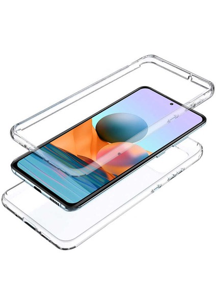 Xiaomi Redmi Note 10 Pro Kılıf Ön Arka 360 Koruma Şeffaf Silikon