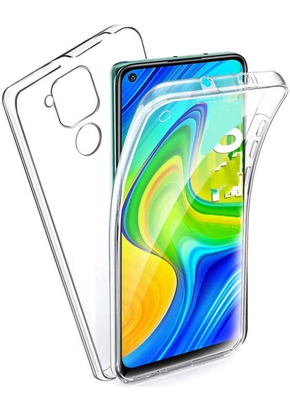 Xiaomi Redmi Note 9 Kılıf Ön Arka 360 Koruma Şeffaf Silikon