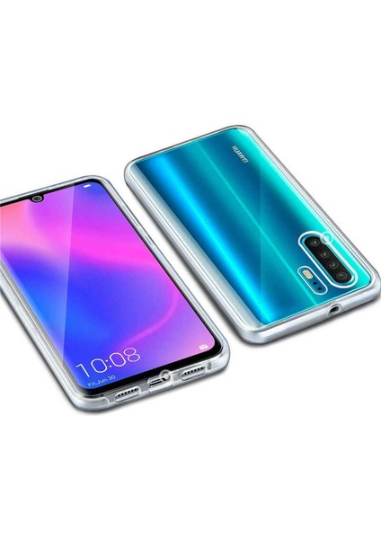 Huawei P30 Pro Kılıf Ön Arka 360 Koruma Şeffaf Silikon