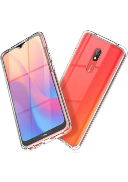 Xiaomi Redmi 8 Kılıf Ön Arka 360 Koruma Şeffaf Silikon