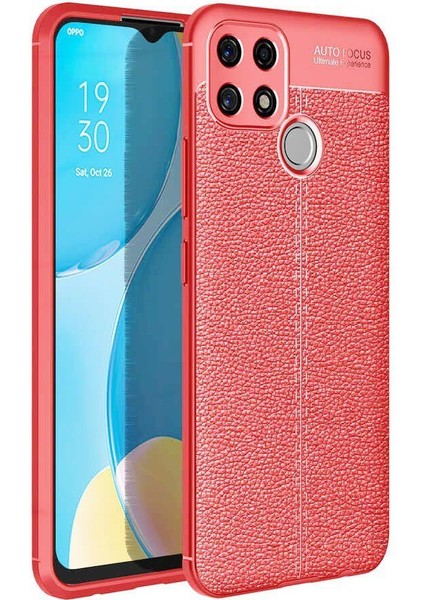 Oppo A15S Kılıf Silikon Niss Deri Görünümlü Kamera Korumalı + Nano Cam