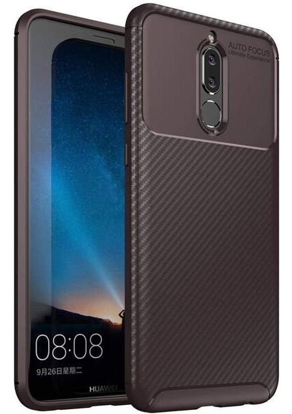 Huawei Mate 10 Lite Karbon Görünüm Negro Silikon Kılıf + Ekran Koruyucu Nano
