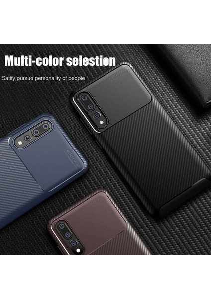 Huawei P20 Pro Karbon Görünüm Negro Silikon Kılıf + Ekran Koruyucu Nano