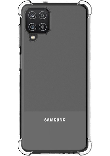 Samsung Galaxy A12 Kılıf Antishock Sert Kapak+Nano Glass Renksiz