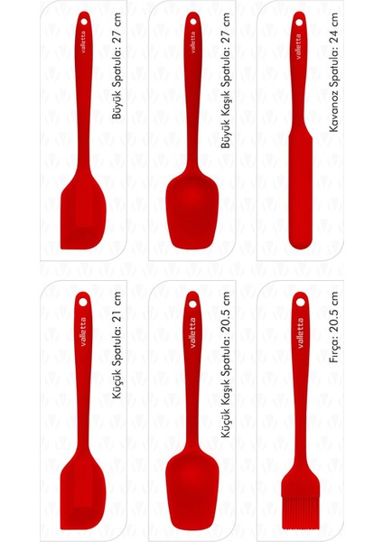 Drongo 6'lı Spatula Set Kırmızı